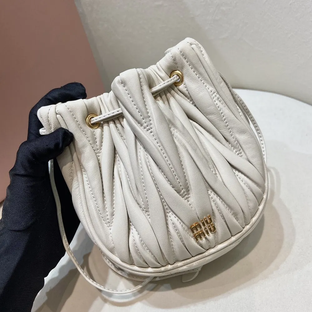 Miu Miu Women Matelassé Nappa Leather Pouch-White - image 4