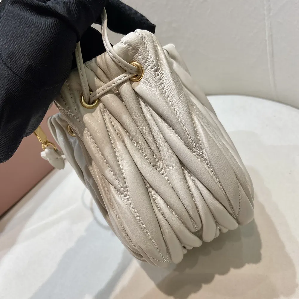 Miu Miu Women Matelassé Nappa Leather Pouch-White - image 6
