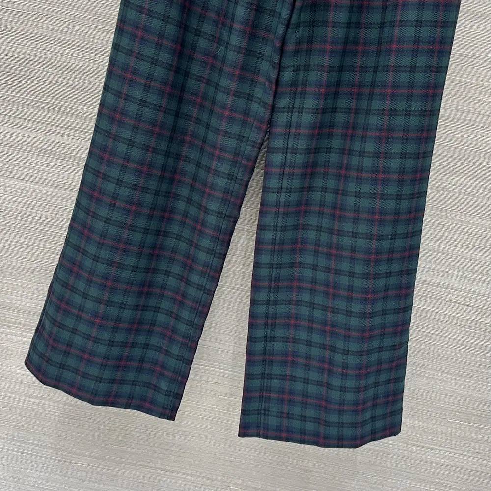 Miu Miu Women Plaid Pants with Embroidered Logo - image 8