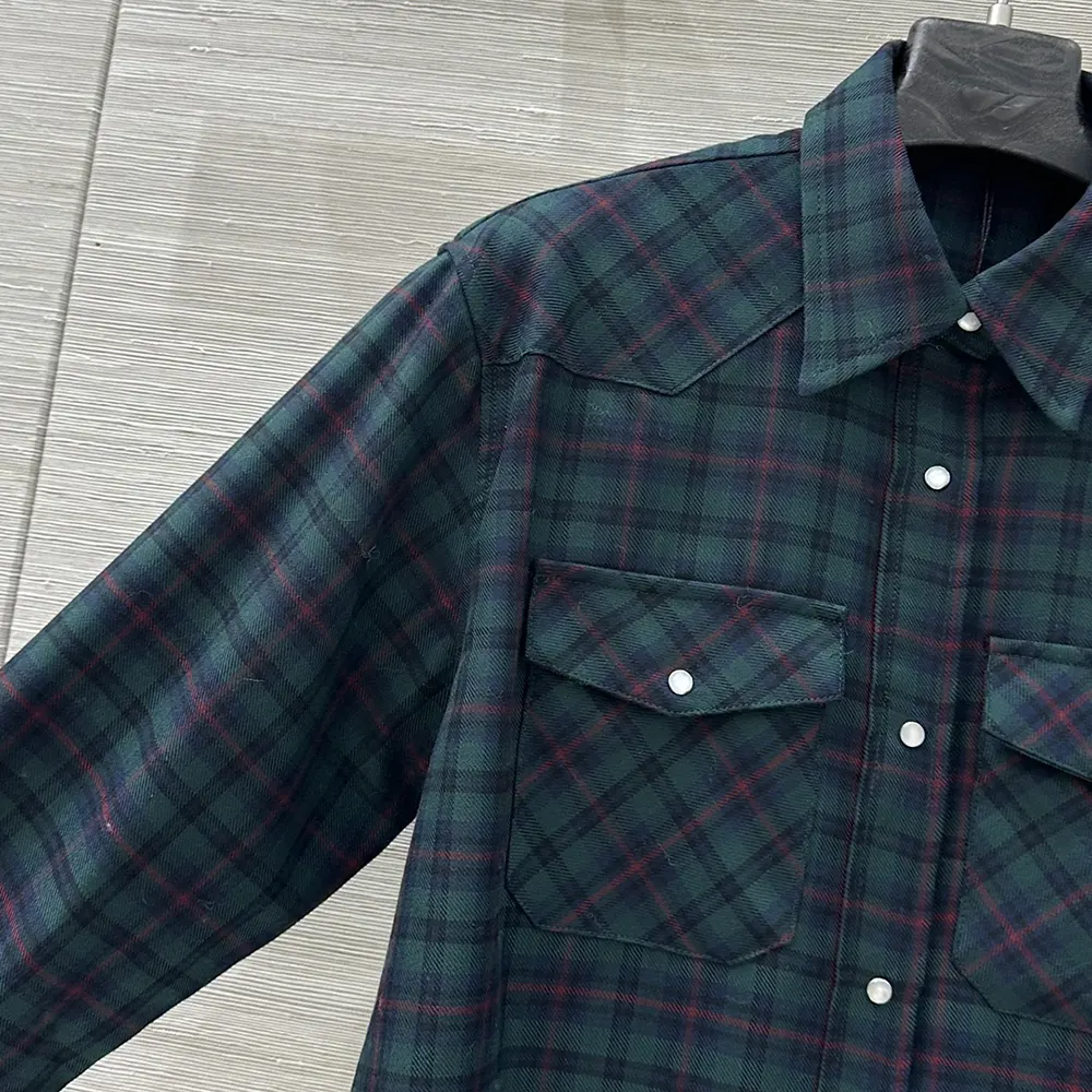 Miu Miu Women Plaid Shirt with Lettering Logo - image 6