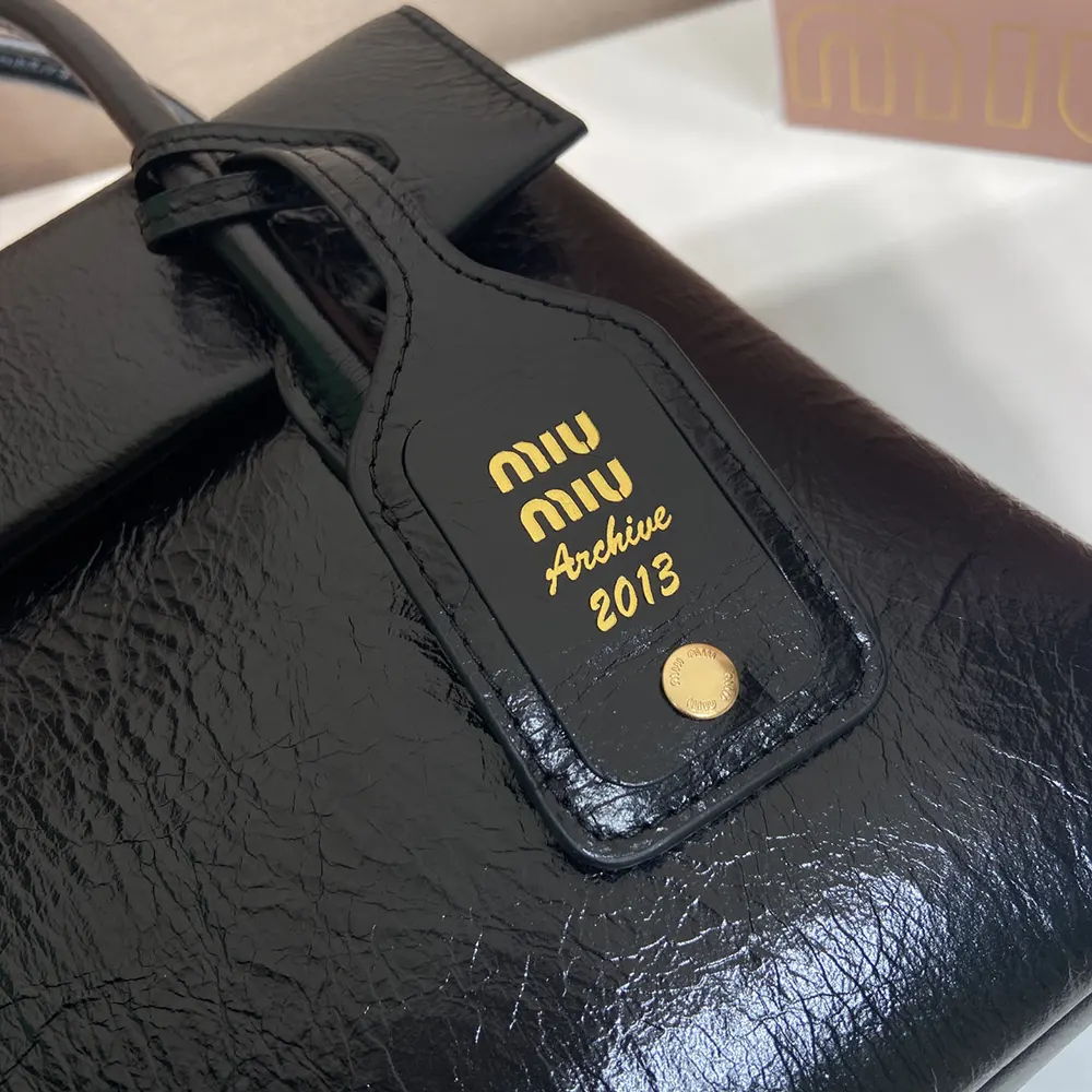 Miu Miu Women Solitaire Shiny Leather Bag-Black - image 9