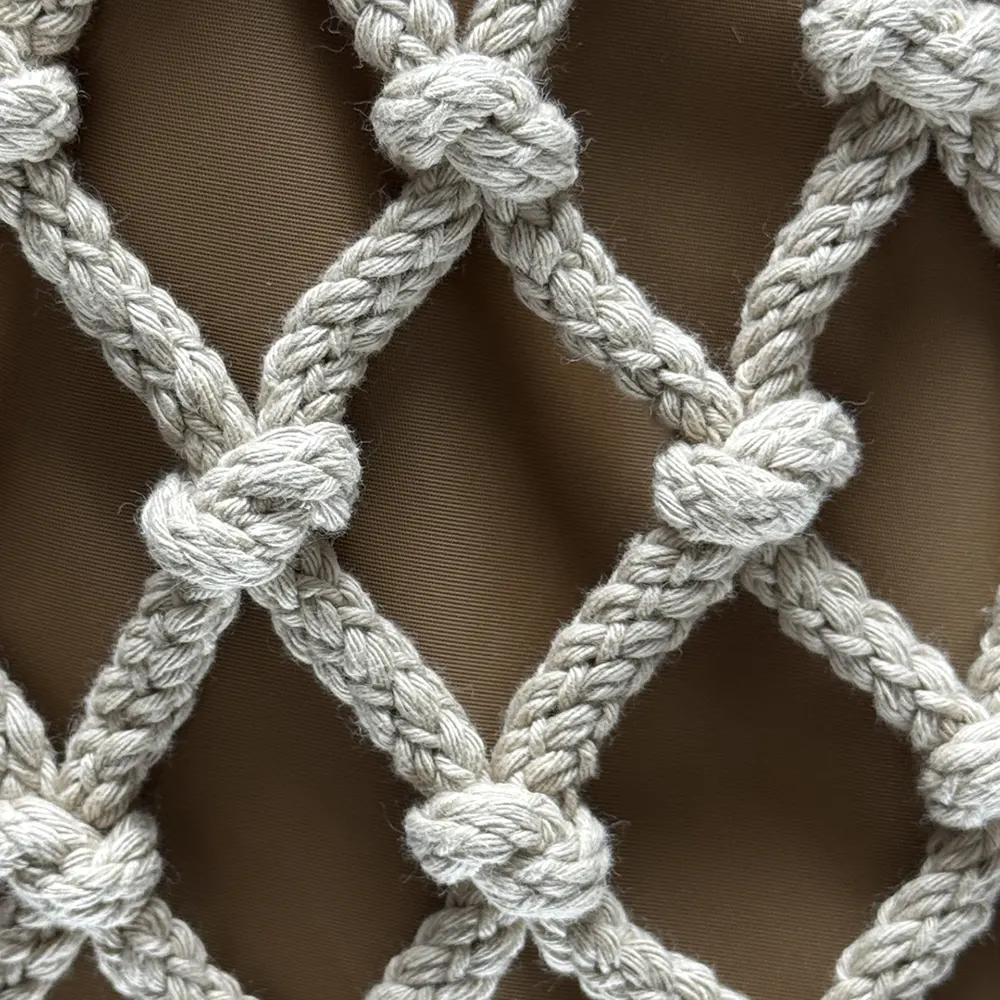 Prada Unisex Cotton Cord Macramé Tote Bag-Brown - image 9