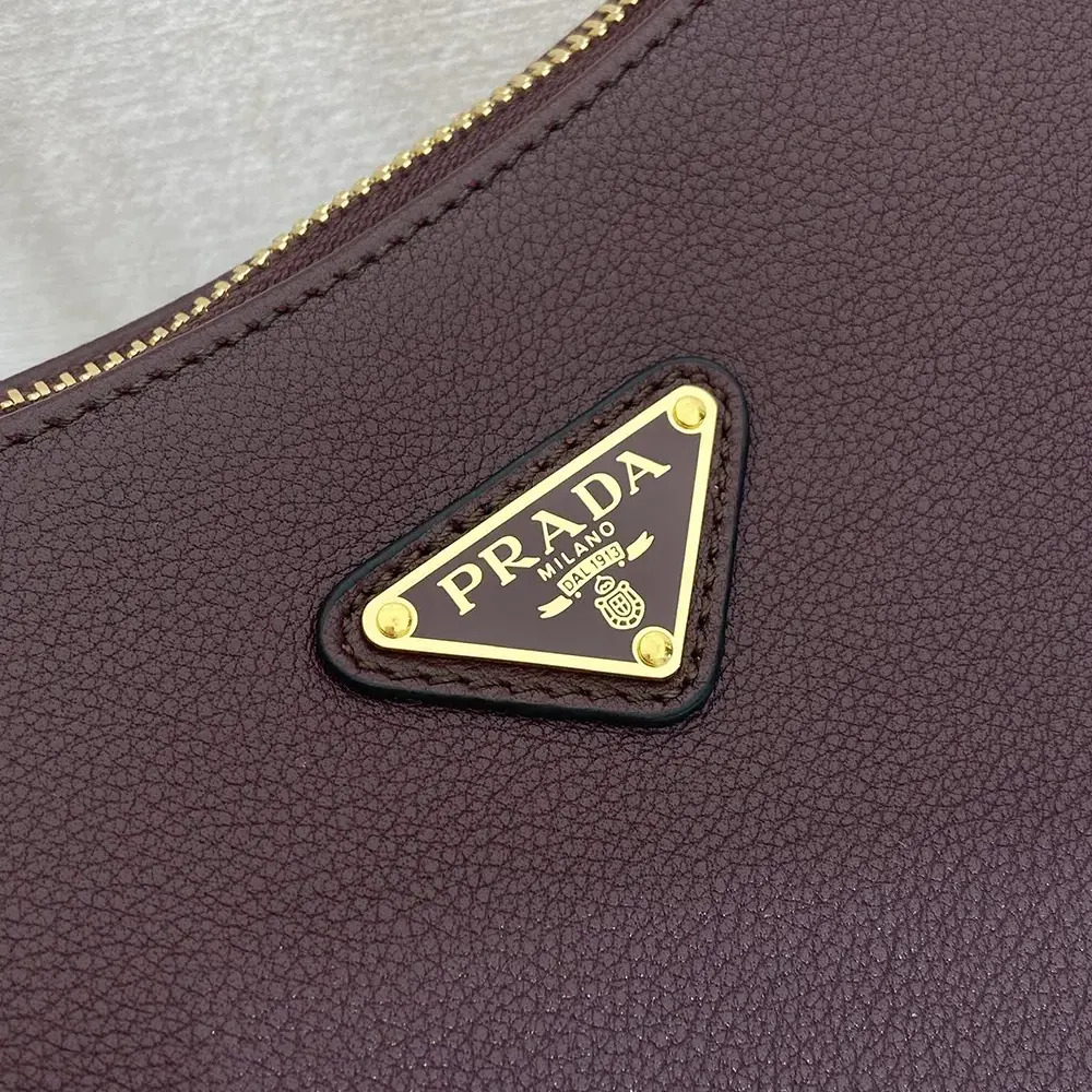 Prada Women Aimée Large Leather Shoulder Bag-Maroon - image 9