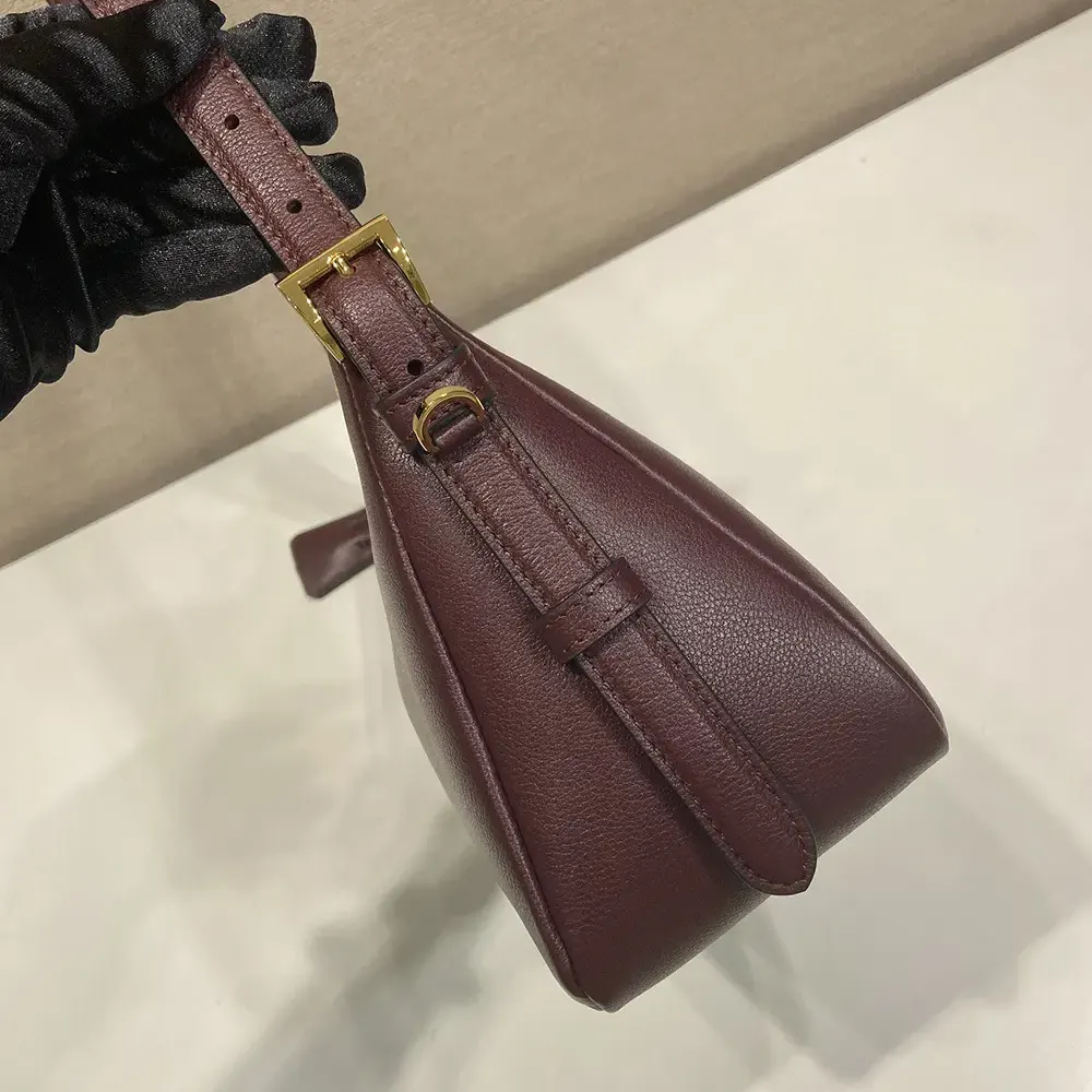 Prada Women Aimée Medium Leather Shoulder Bag-Maroon - image 5