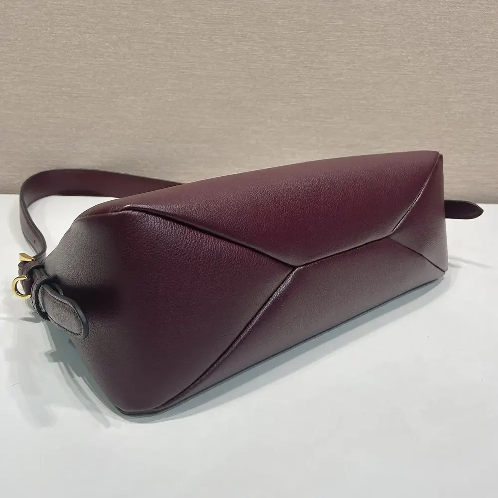 Prada Women Aimée Medium Leather Shoulder Bag-Maroon - image 7
