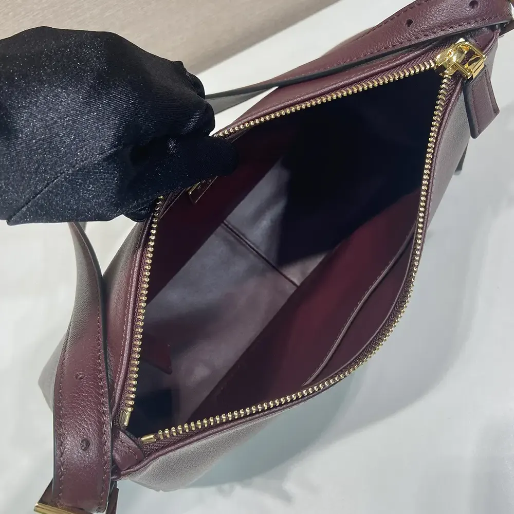 Prada Women Aimée Medium Leather Shoulder Bag-Maroon - image 8
