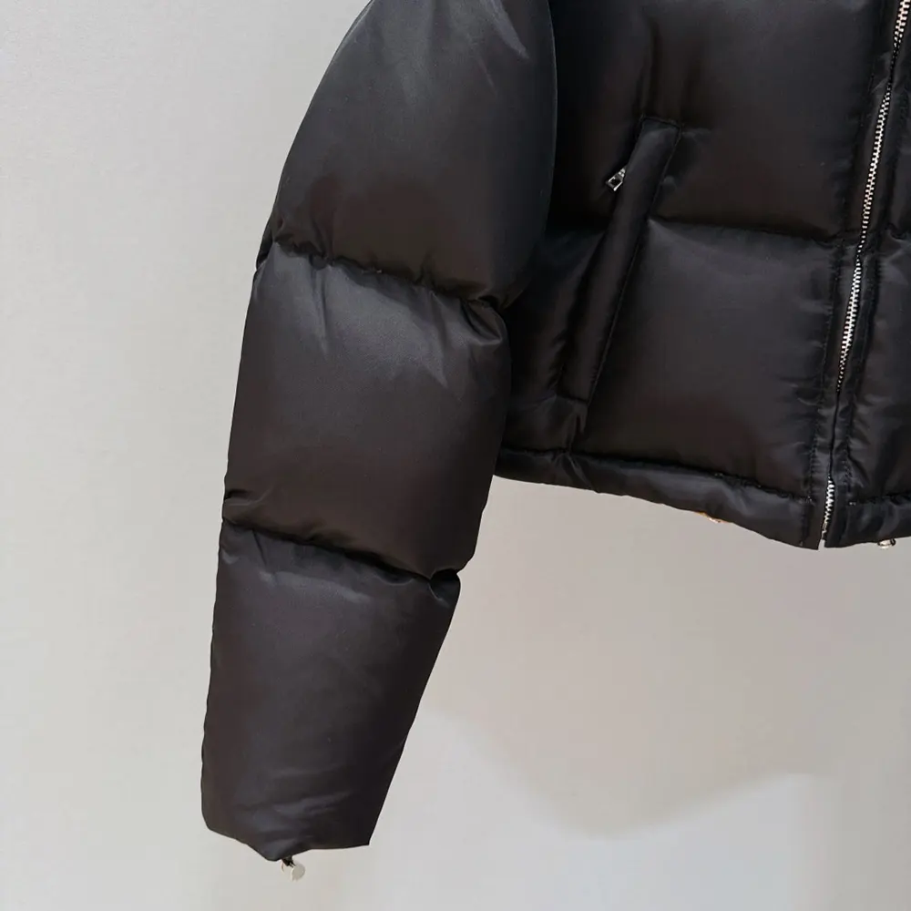 Prada Women Cropped Re-Nylon Down Jacket-Black - image 9