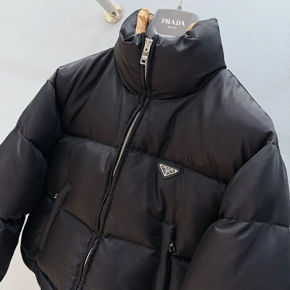 Prada Women Cropped Re-Nylon Down Jacket-Black - image 7