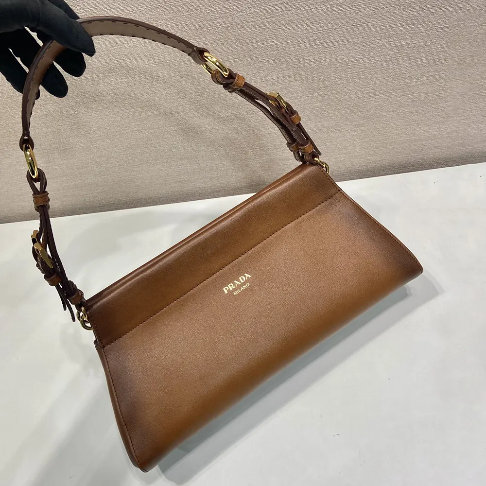 Prada Women Enchaîné Medium Leather Bag-Brown - image 4