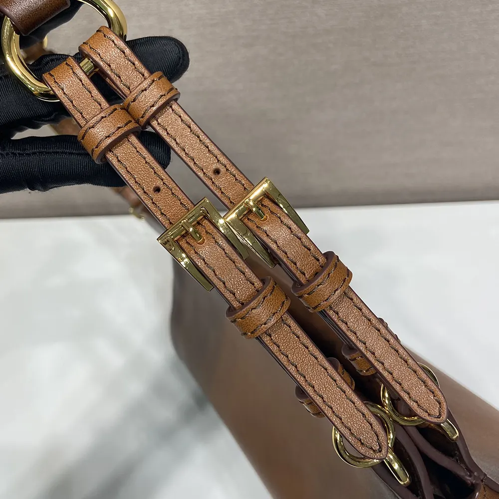 Prada Women Enchaîné Medium Leather Bag-Brown - image 8