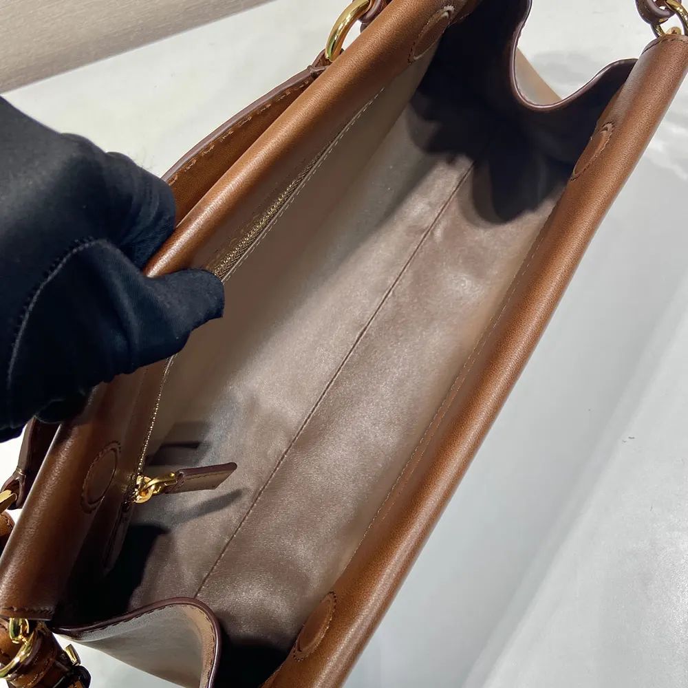 Prada Women Enchaîné Medium Leather Bag-Brown - image 9