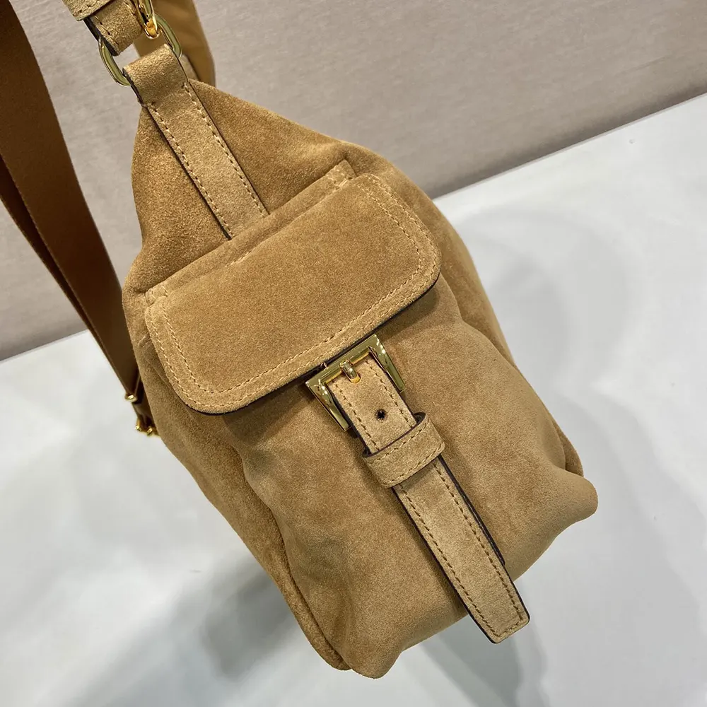 Prada Women Explore Large Suede Bag-Brown - image 6