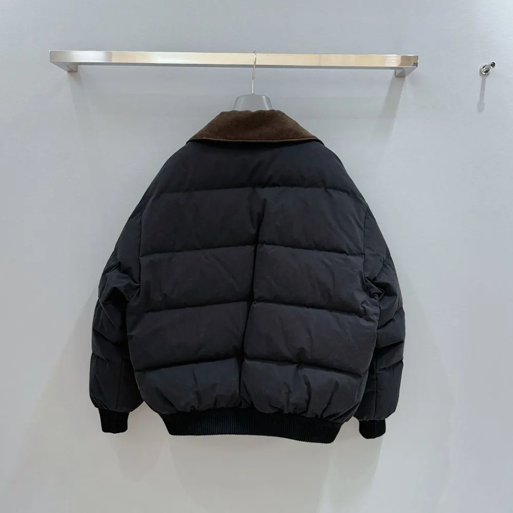 Side profile showing silhouette of Prada Men Medium-Weight Compact Poplin Down Jacket