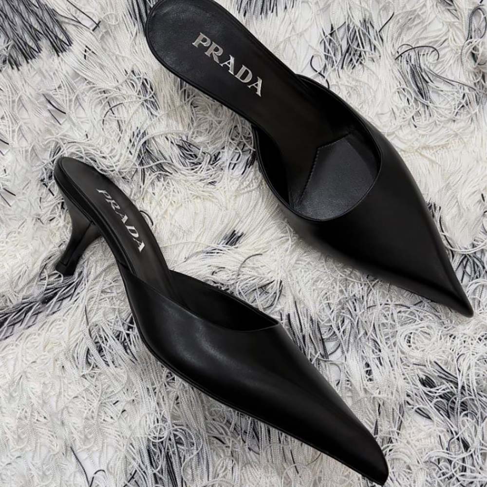 Prada Women Mules De Satén-Black - image 4