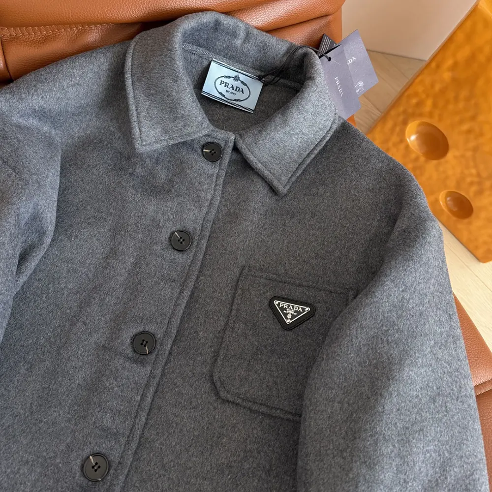 Prada Women Single-Breasted Double Cashwool Caban Jacket - image 9