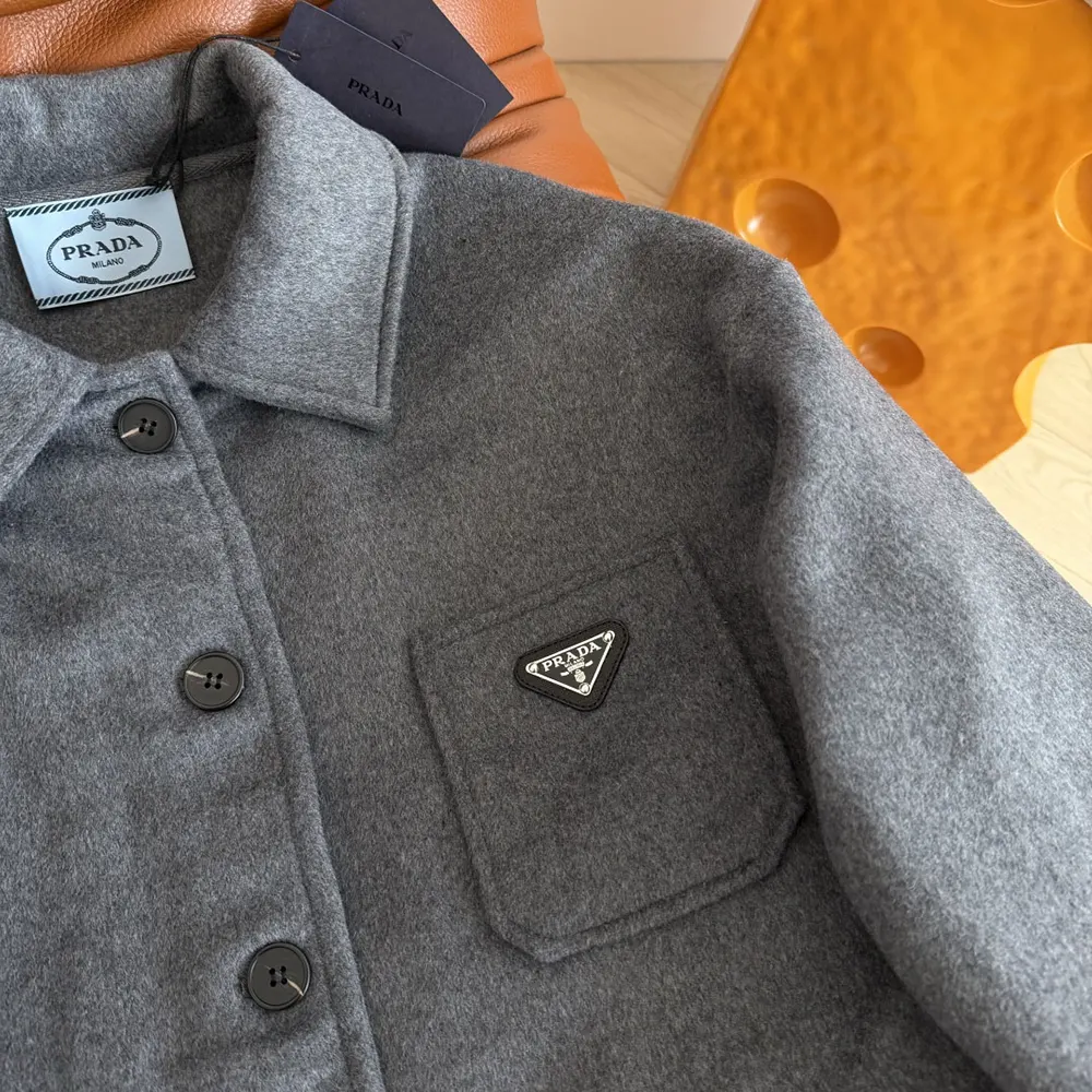 Prada Women Single-Breasted Double Cashwool Caban Jacket - image 8