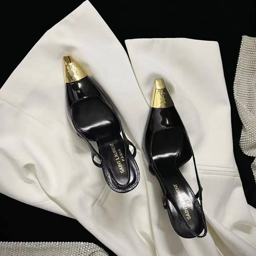 Saint Laurent YSL Women Jeanne Slingback Pumps In Smooth Leather-Black - image 4