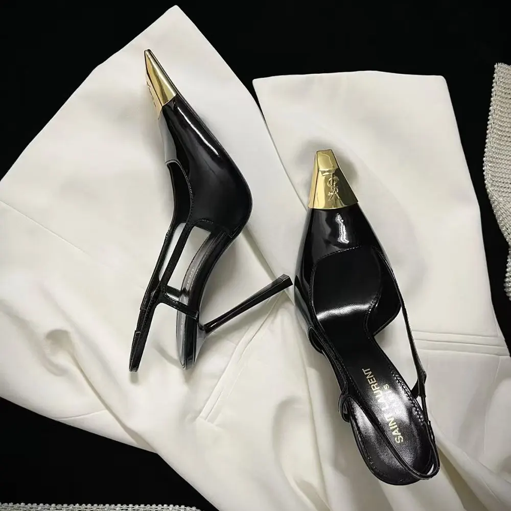 Saint Laurent YSL Women Jeanne Slingback Pumps In Smooth Leather-Black - image 5