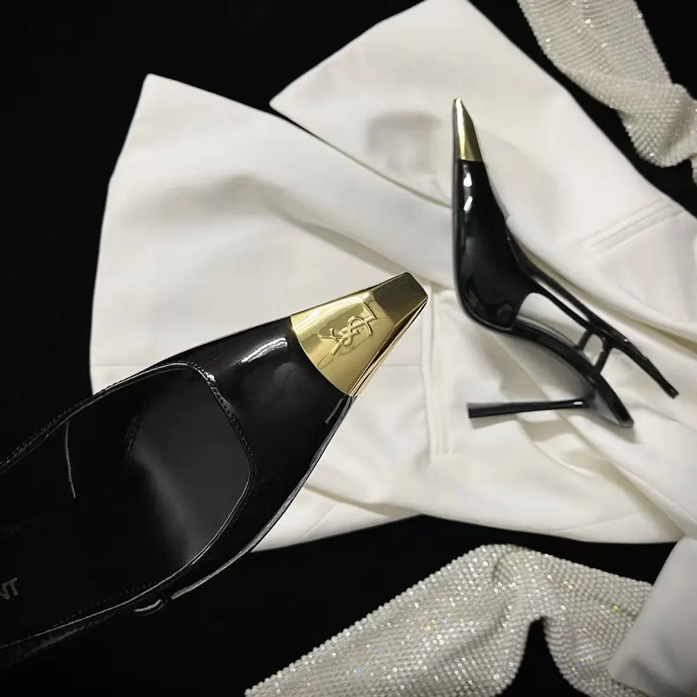 Saint Laurent YSL Women Jeanne Slingback Pumps In Smooth Leather-Black - image 7