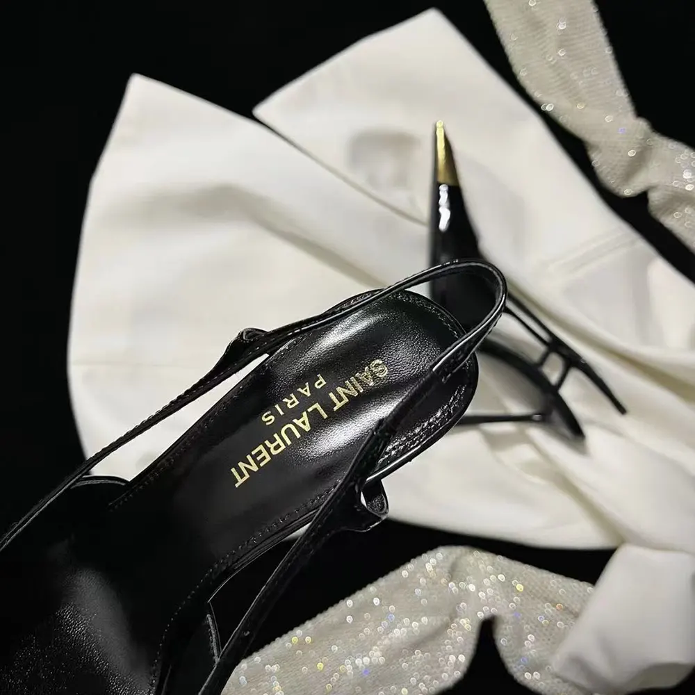 Saint Laurent YSL Women Jeanne Slingback Pumps In Smooth Leather-Black - image 8