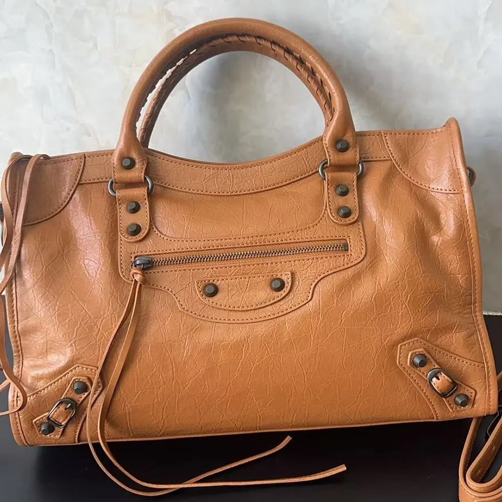 Balenciaga Women Le City Medium Bag Metallized in Brown - image 10
