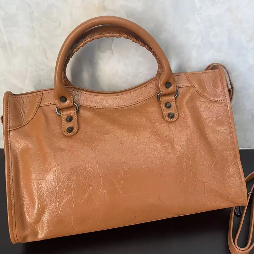 Balenciaga Women Le City Medium Bag Metallized in Brown - image 11