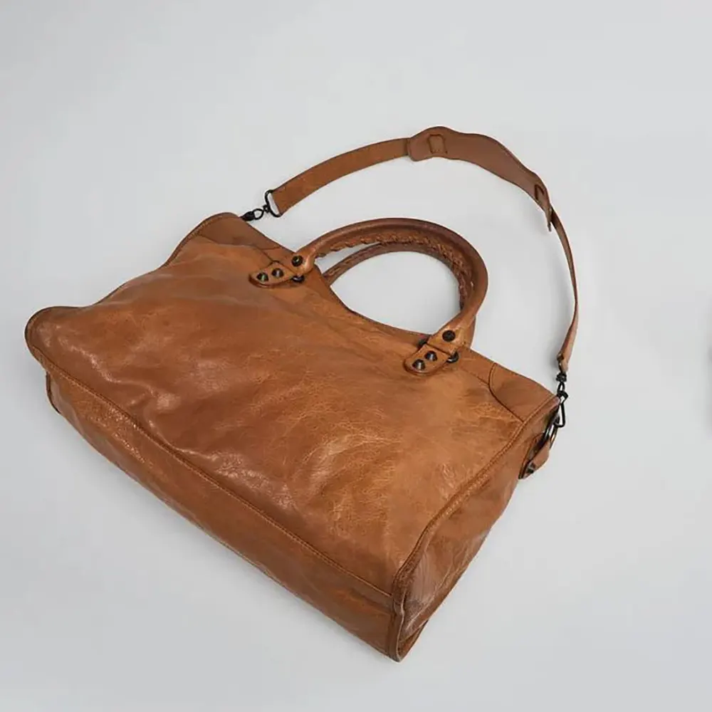 Balenciaga Women Le City Medium Bag Metallized in Brown - image 4
