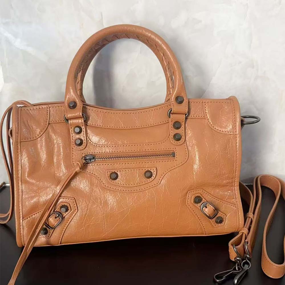 Close-up detail of silver hardware on Balenciaga Women Le City Small Bag