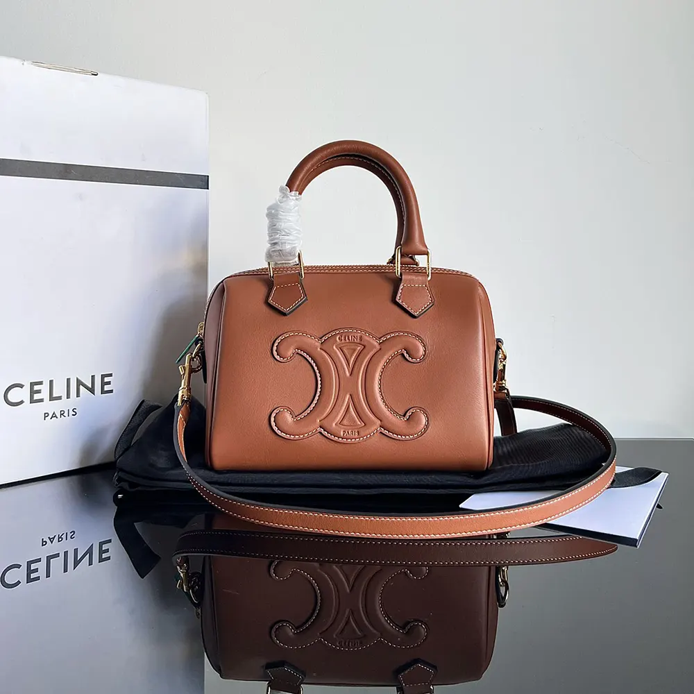 Close-up of gold-tone clasp on Celine Women Small Boston handbag