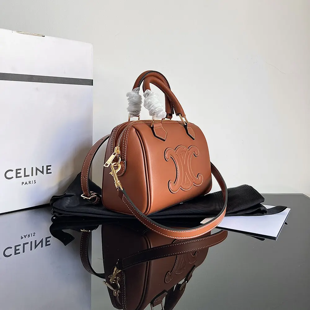 Celine Women Small Boston in Smooth Calfskin-Brown - image 4