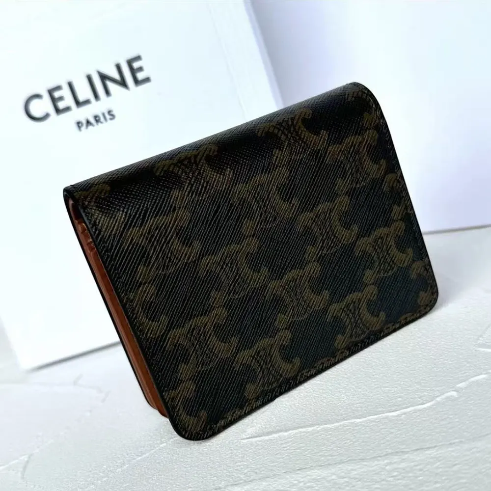 Celine Women Triomphe Compact Wallet In Triomphe Canvas - image 4
