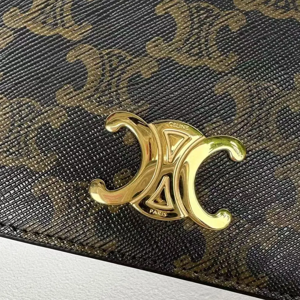 Celine Women Triomphe Compact Wallet In Triomphe Canvas - image 9