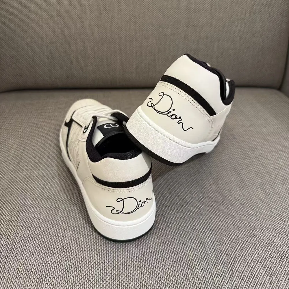 Dior Unisex B27 Uptown Low-Top Sneaker White and Black Smooth Calfskin H069 - image 4