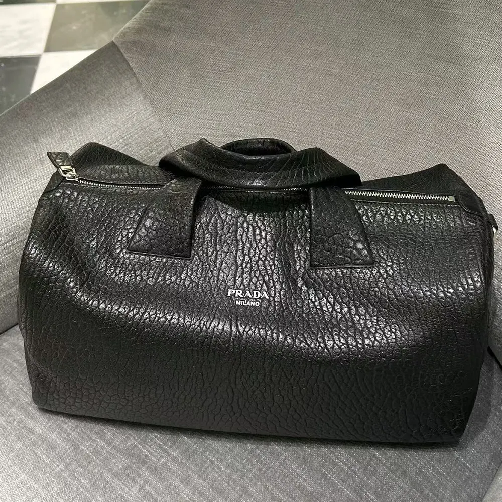 Prada Unisex Nappa Leather Duffle Bag-Black - image 4