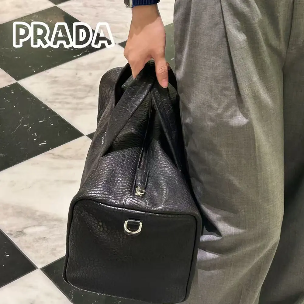 Prada Unisex Nappa Leather Duffle Bag-Black - image 8