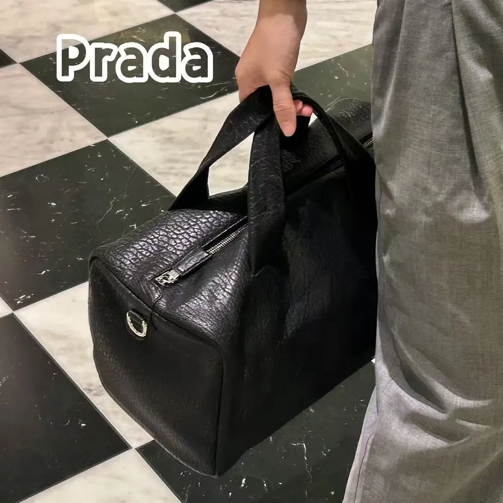 Prada Unisex Nappa Leather Duffle Bag-Black - image 7