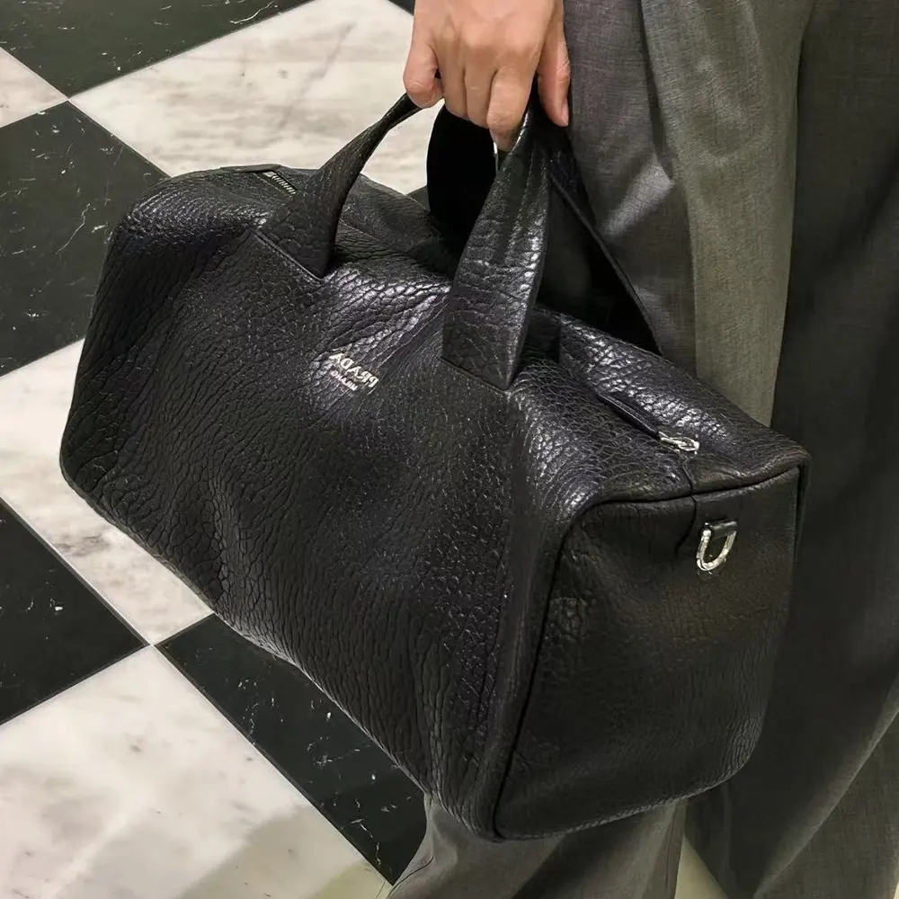Prada Unisex Nappa Leather Duffle Bag-Black - image 5