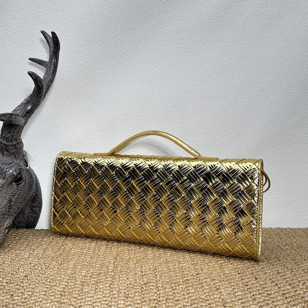 Bottega Veneta Women Andiamo Clutch-Gold - image 4