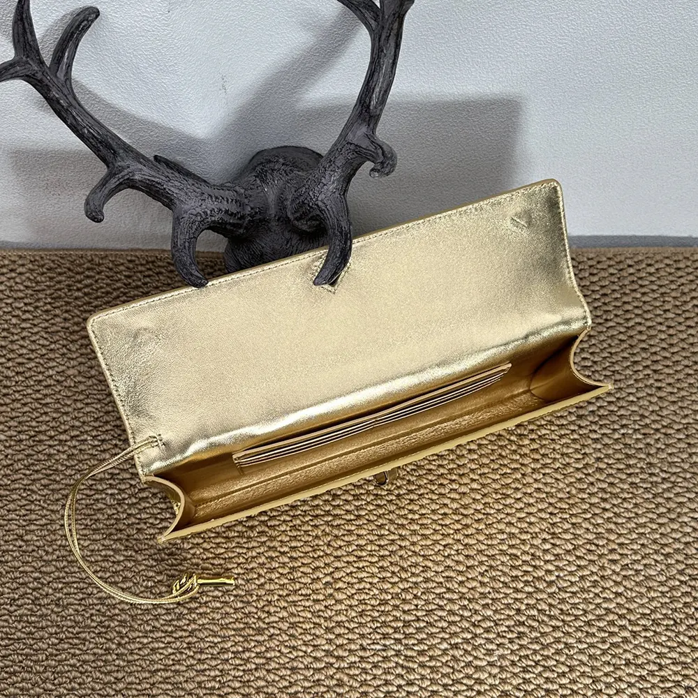 Bottega Veneta Women Andiamo Clutch-Gold - image 8