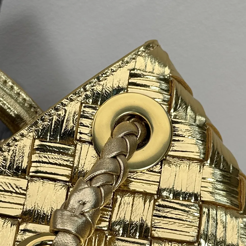 Bottega Veneta Women Small Andiamo Handle Bag in Intrecciato Leather-Gold - image 9
