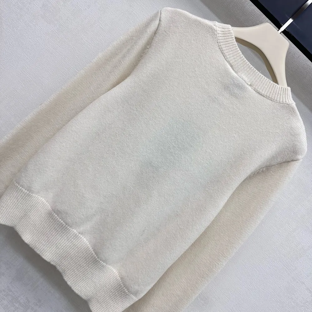 Burberry Men Cross Stitch EKD Wool Cashmere Sweater-White - image 8