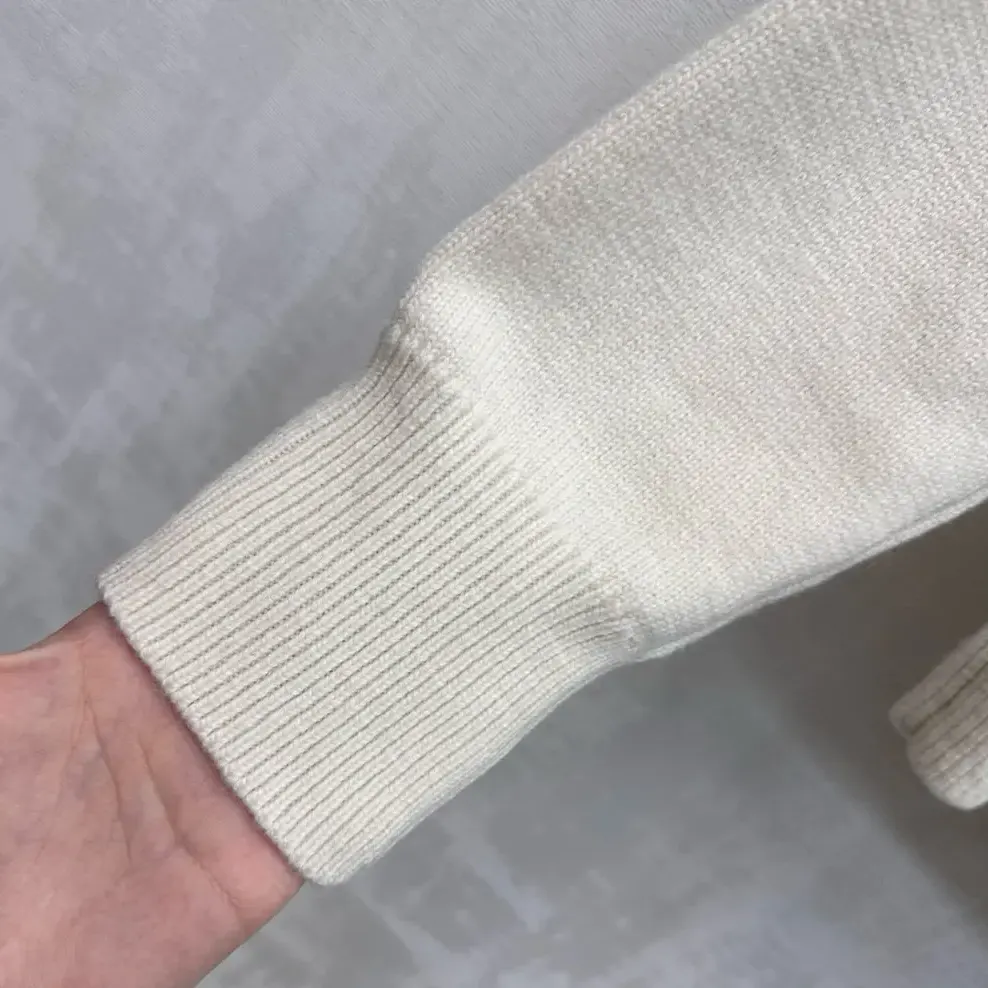 Burberry Men Cross Stitch EKD Wool Cashmere Sweater-White - image 9