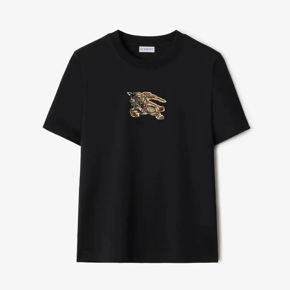 Burberry Men EKD Check Cotton T-shirt-Black