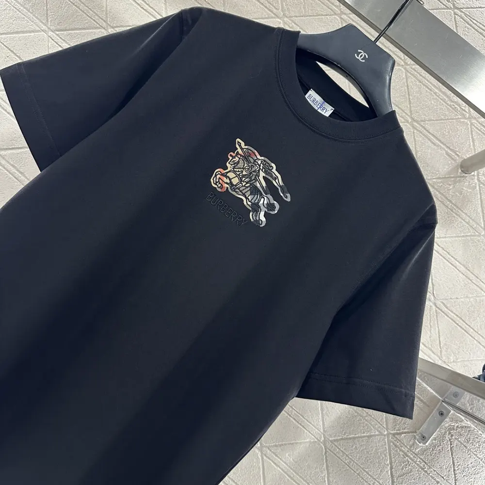 Burberry Men EKD Check Cotton T-shirt-Black - image 4