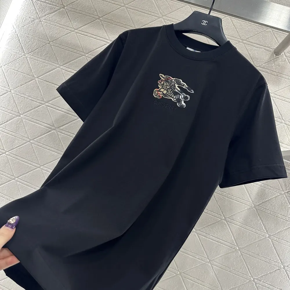Burberry Men EKD Check Cotton T-shirt-Black - image 5