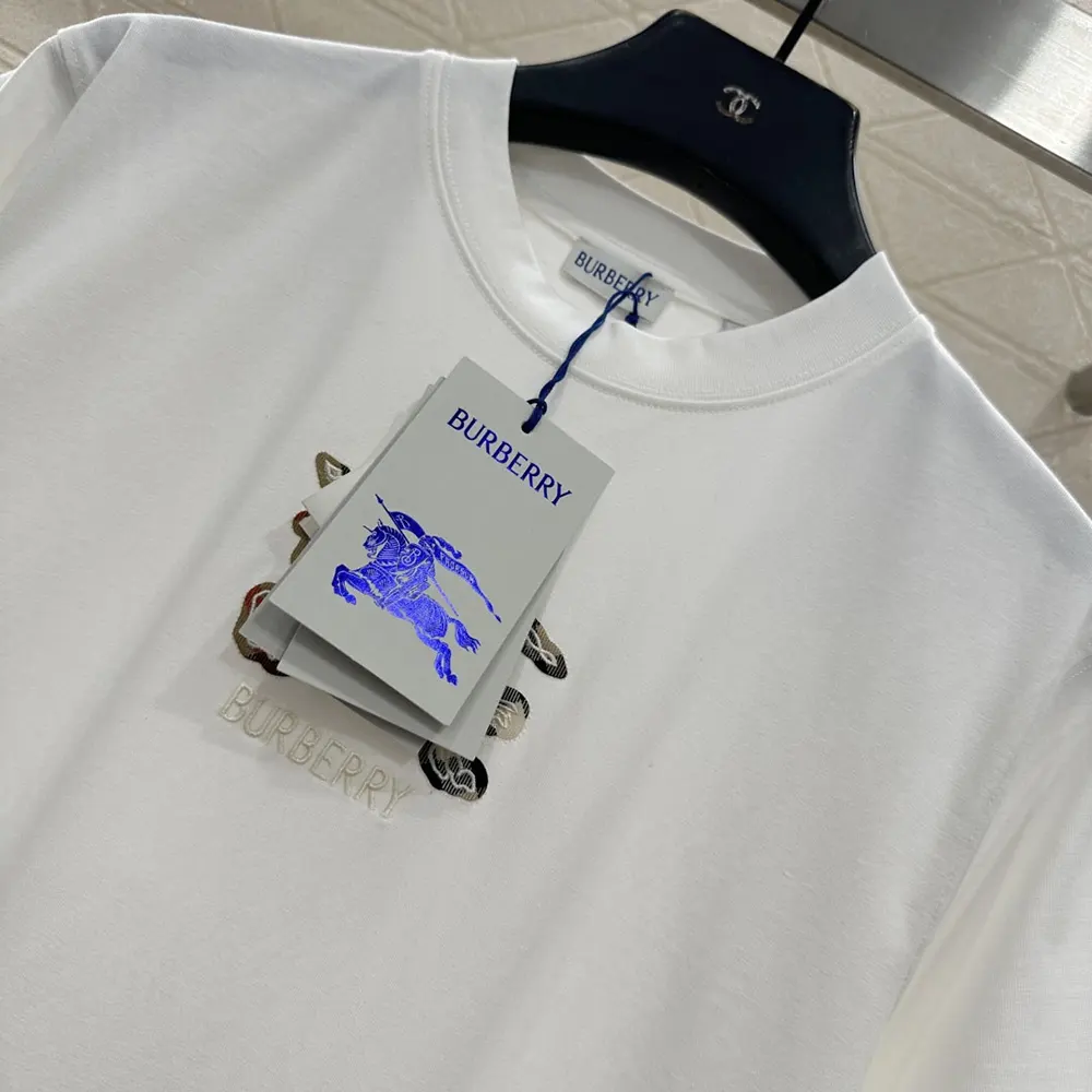 Burberry Men EKD Check Cotton T-shirt-White - image 9