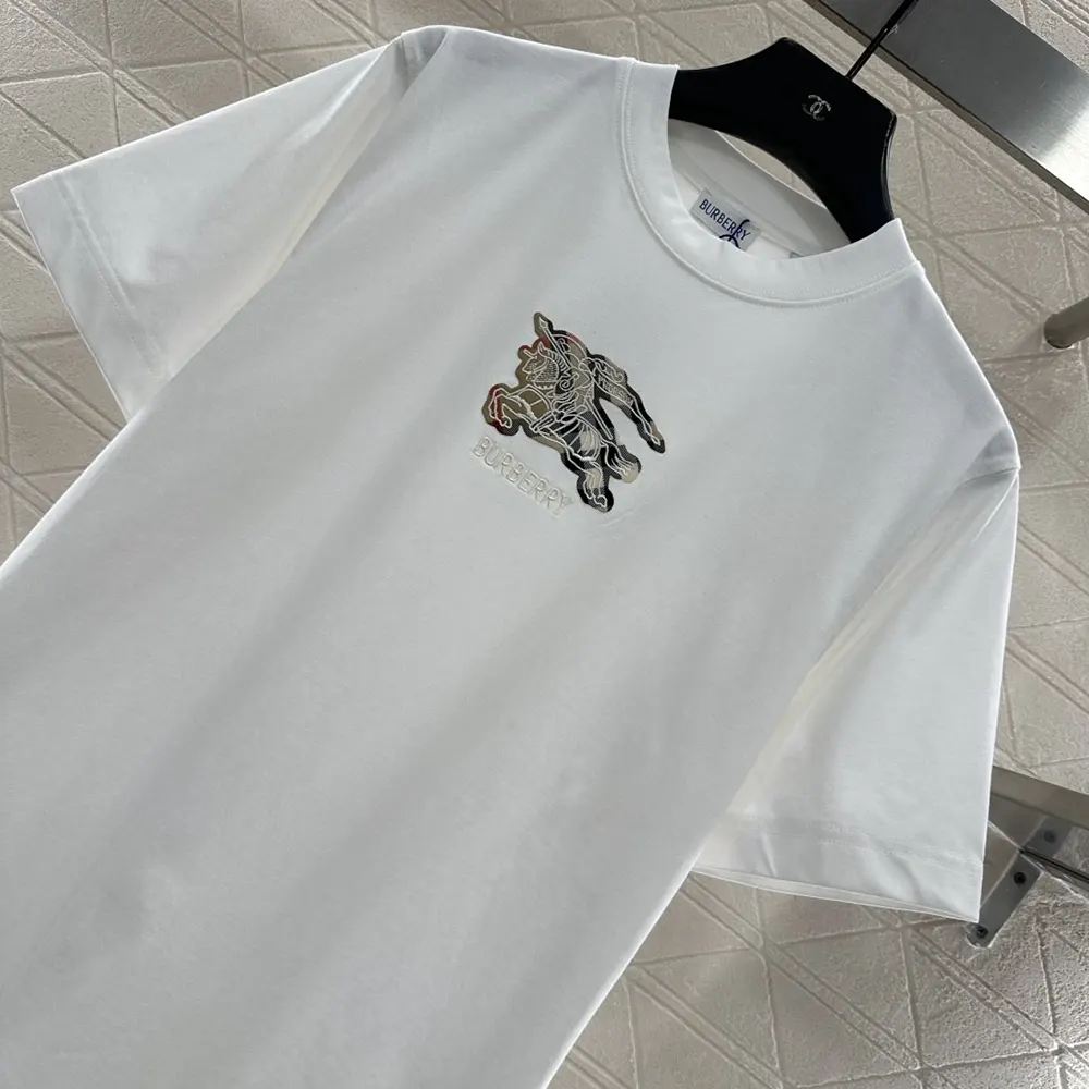 Burberry Men EKD Check Cotton T-shirt-White - image 7