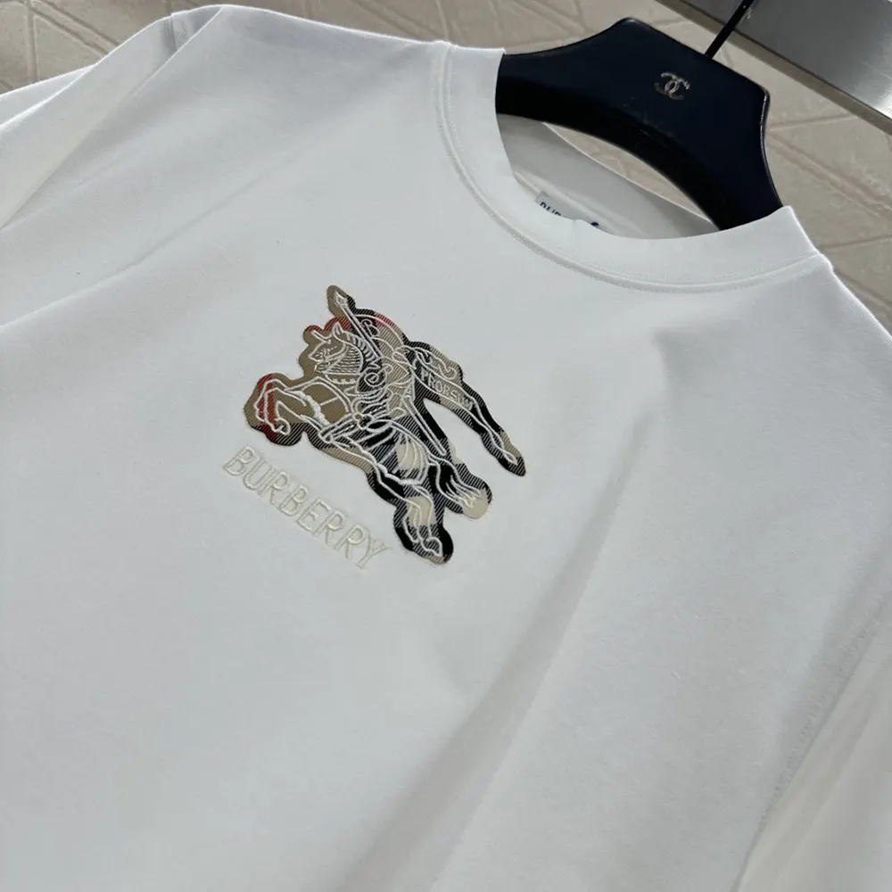 Burberry Men EKD Check Cotton T-shirt-White - image 8