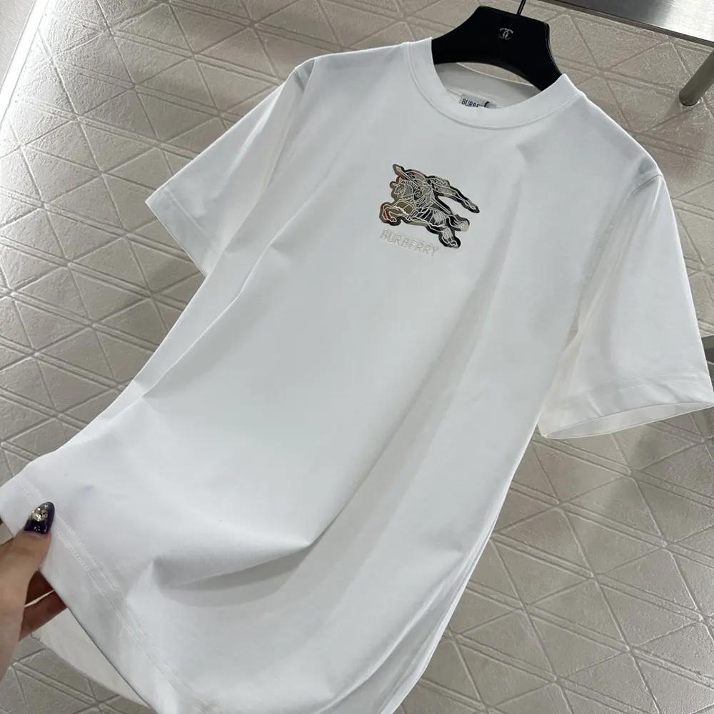 Burberry Men EKD Check Cotton T-shirt-White - image 4