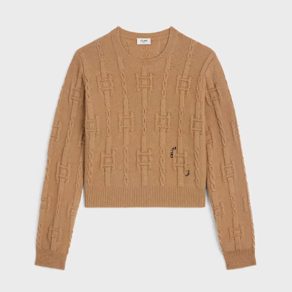 Celine Men Crewneck Sweater In Chains Cashmere